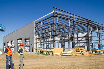 Metal buildings and steel erection are specialties of Thomas Hicks Construction.